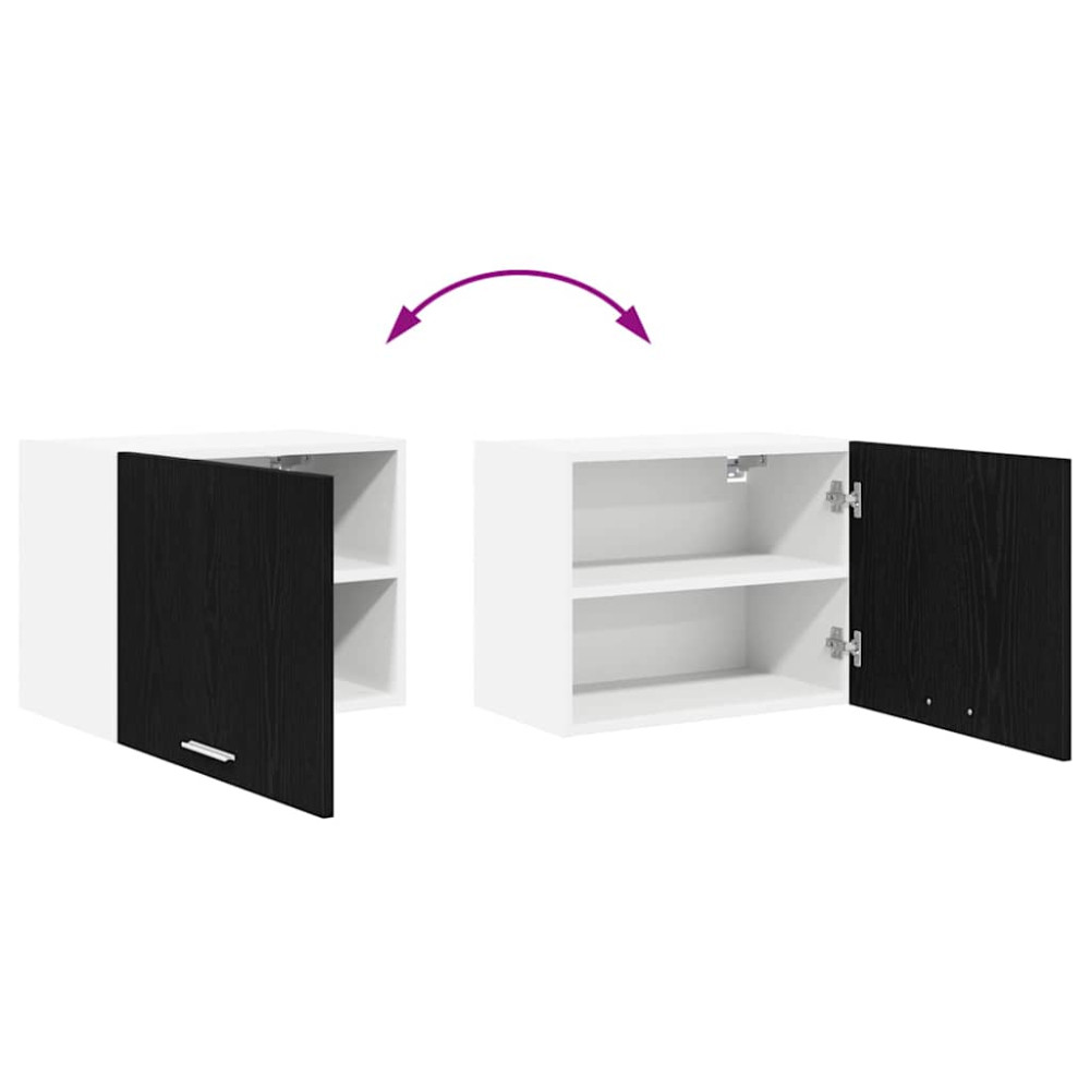 Produktbild för Hängande skåp med dörr 2 pcs Svart ek och vit 50 x 31 x 40 cm