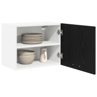 Produktbild för Hängande skåp med dörr 2 pcs Svart ek och vit 50 x 31 x 40 cm