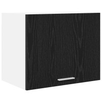 Produktbild för Hängande skåp med dörr 2 pcs Svart ek och vit 50 x 31 x 40 cm