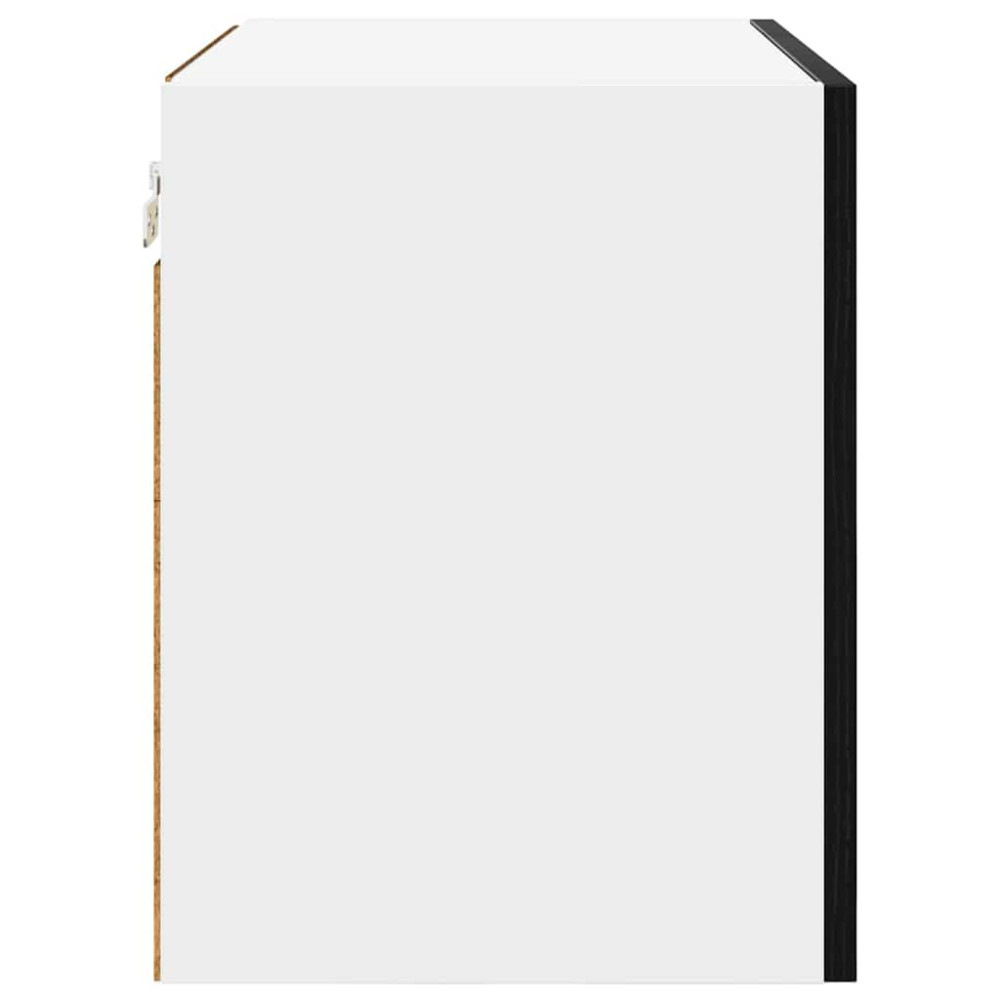 Produktbild för Hängande skåp med dörr 2 pcs Svart ek och vit 50 x 31 x 40 cm