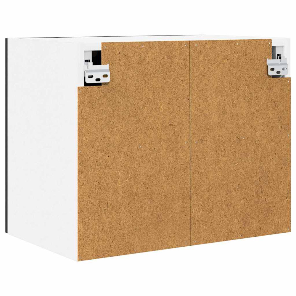 Produktbild för Hängande skåp med dörr 2 pcs Svart ek och vit 50 x 31 x 40 cm