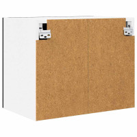 Produktbild för Hängande skåp med dörr 2 pcs Svart ek och vit 50 x 31 x 40 cm