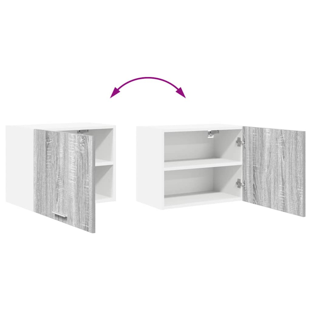 Produktbild för Hängande skåp med dörr 2 pcs Grå Sonoma och vit 50 x 31 x 40 cm