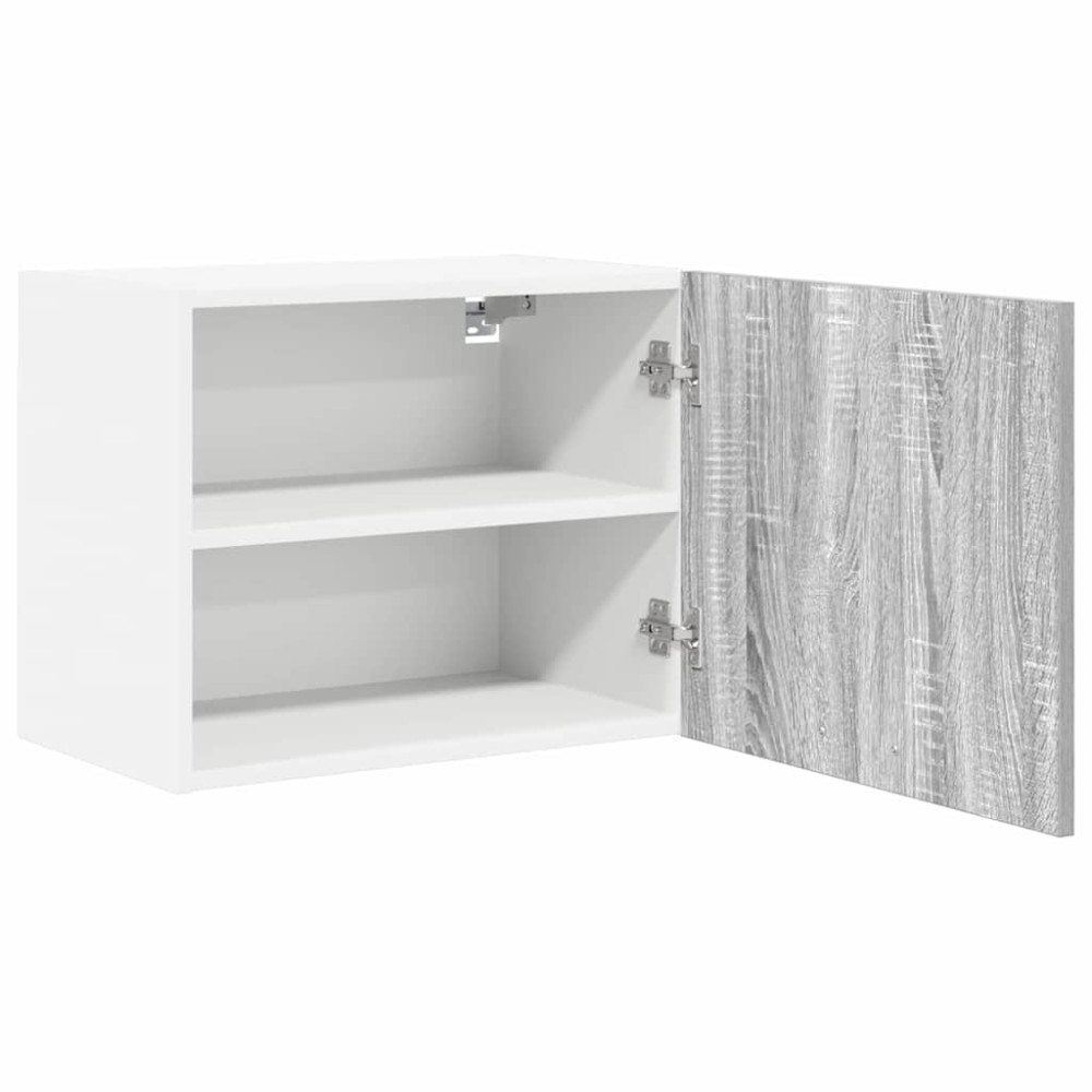 Produktbild för Hängande skåp med dörr 2 pcs Grå Sonoma och vit 50 x 31 x 40 cm