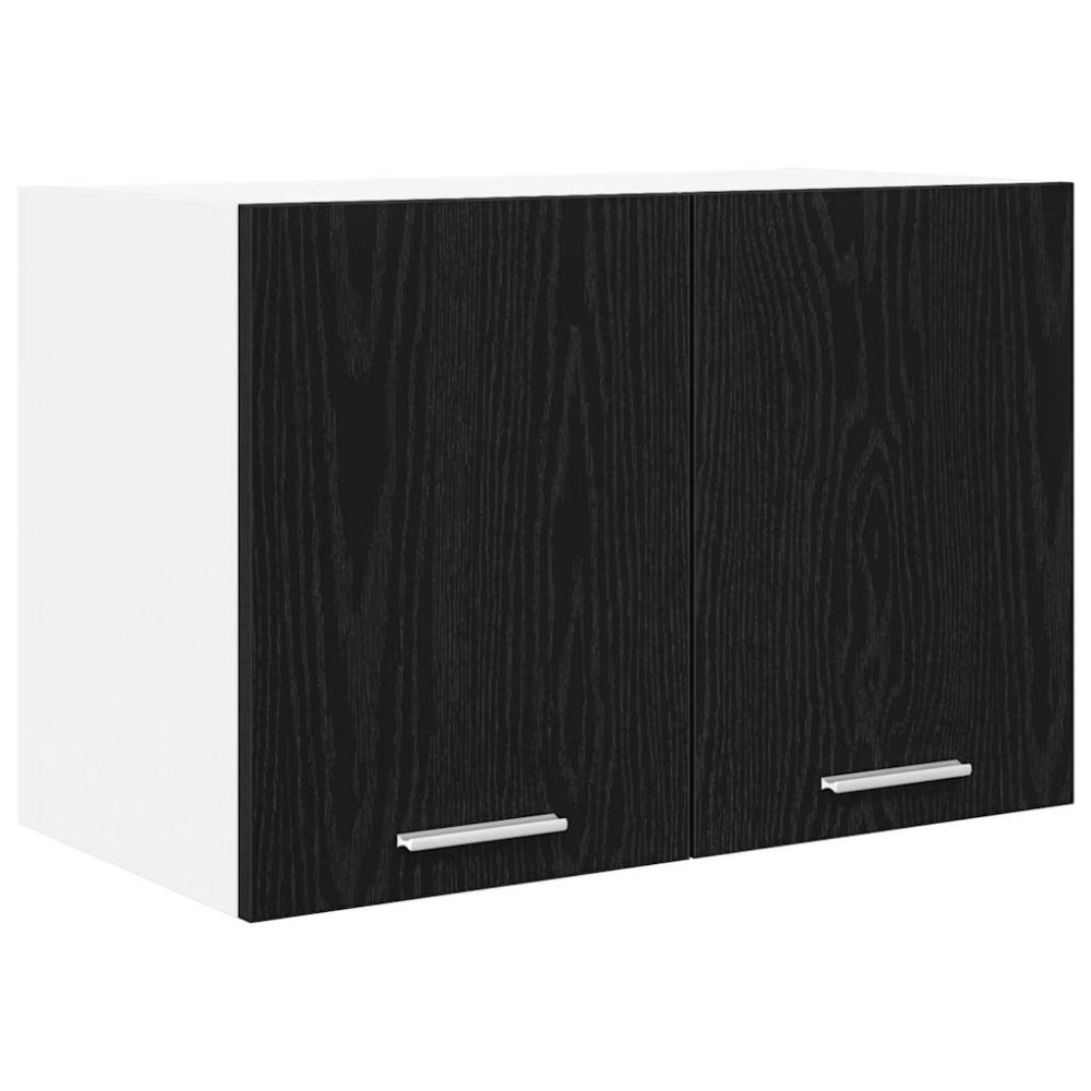 Produktbild för Hängande skåp med dörr 2 pcs Svart ek och vit 60 x 31 x 40 cm