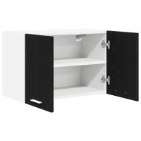 Produktbild för Hängande skåp med dörr 2 pcs Svart ek och vit 60 x 31 x 40 cm