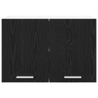 Produktbild för Hängande skåp med dörr 2 pcs Svart ek och vit 60 x 31 x 40 cm