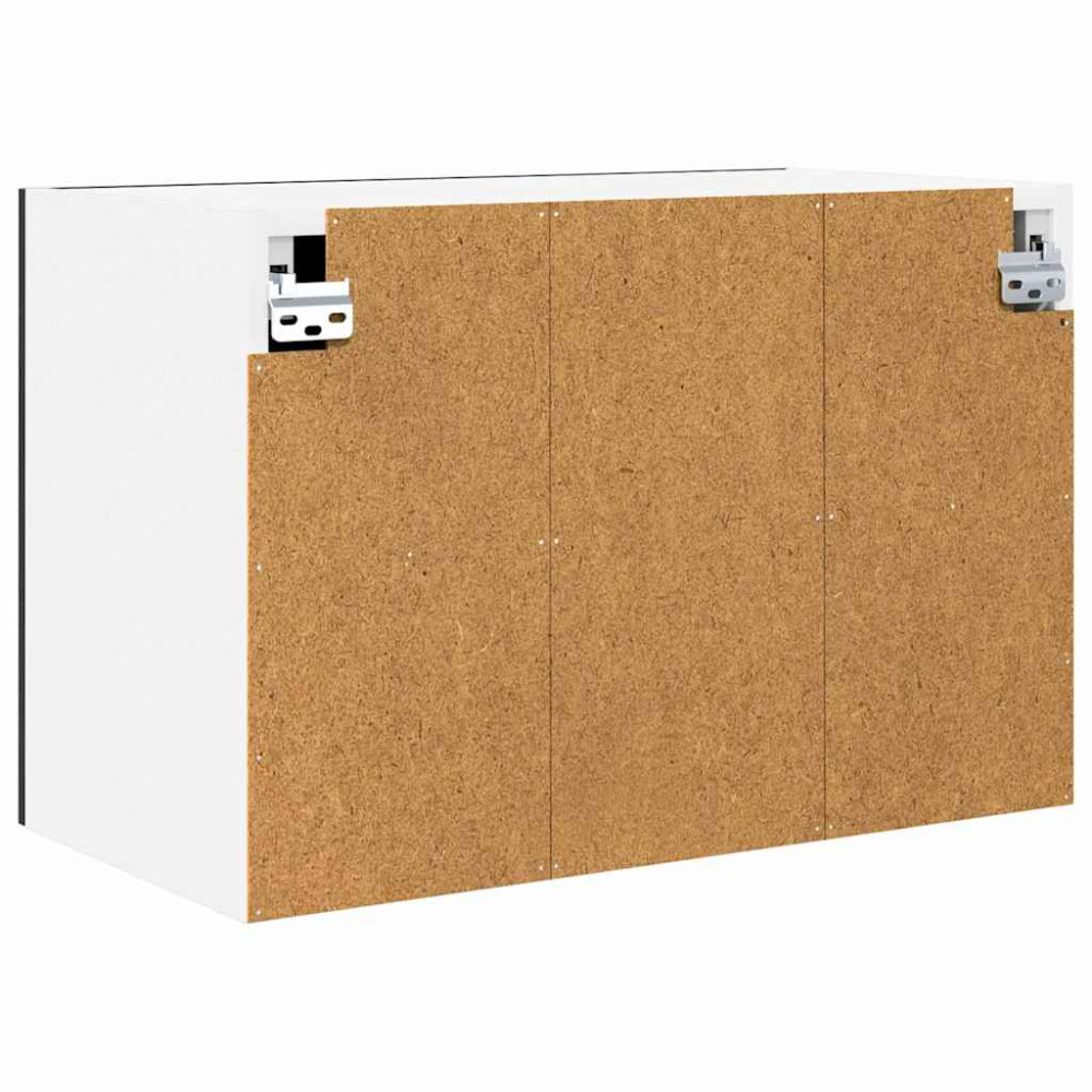 Produktbild för Hängande skåp med dörr 2 pcs Svart ek och vit 60 x 31 x 40 cm