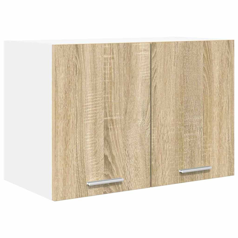 Produktbild för Hängande skåp med dörr 2 pcs Sonoma ek och vit 60 x 31 x 40 cm