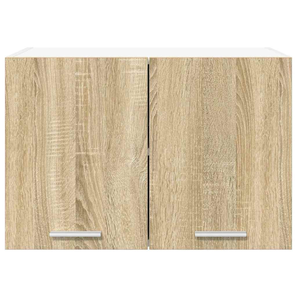 Produktbild för Hängande skåp med dörr 2 pcs Sonoma ek och vit 60 x 31 x 40 cm