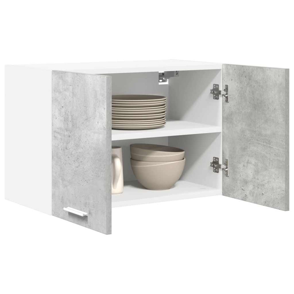 Produktbild för Hängande skåp med dörr 2 pcs Betonggrå och vit 60 x 31 x 40 cm