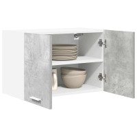 Produktbild för Hängande skåp med dörr 2 pcs Betonggrå och vit 60 x 31 x 40 cm