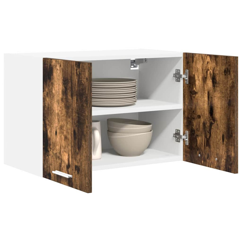 Produktbild för Hängande skåp med lagring 2 pcs Rökt ek och vit 60 x 31 x 40 cm
