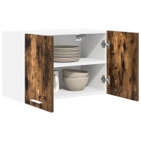 Produktbild för Hängande skåp med lagring 2 pcs Rökt ek och vit 60 x 31 x 40 cm
