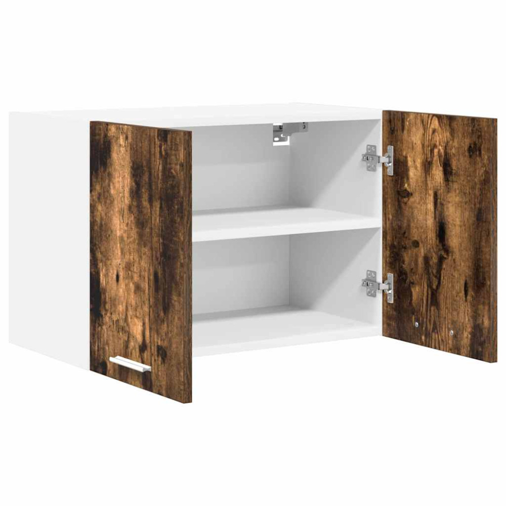 Produktbild för Hängande skåp med lagring 2 pcs Rökt ek och vit 60 x 31 x 40 cm