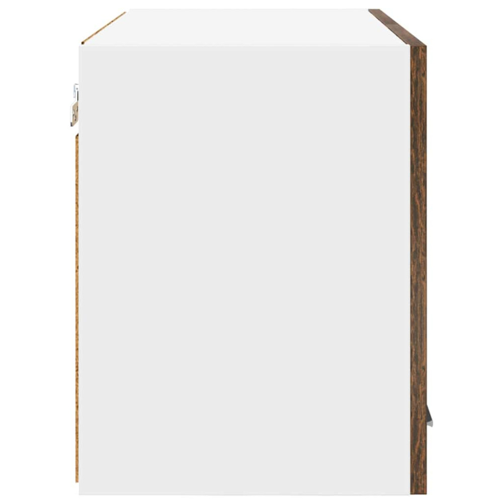 Produktbild för Hängande skåp med lagring 2 pcs Rökt ek och vit 60 x 31 x 40 cm