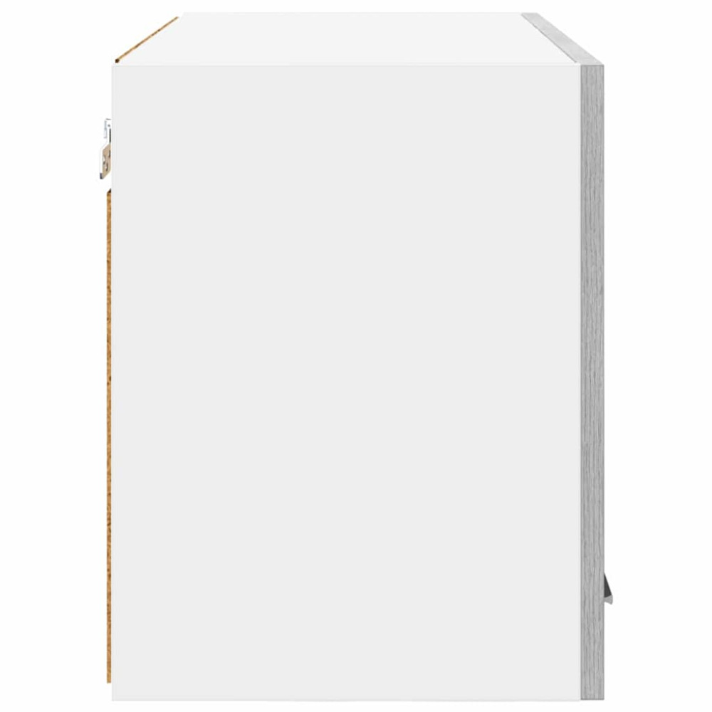 Produktbild för Hängande skåp med dörr 2 pcs Grå Sonoma och vit 60 x 31 x 40 cm