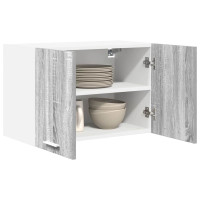 Produktbild för Hängande skåp med dörr 2 pcs Grå Sonoma och vit 60 x 31 x 40 cm