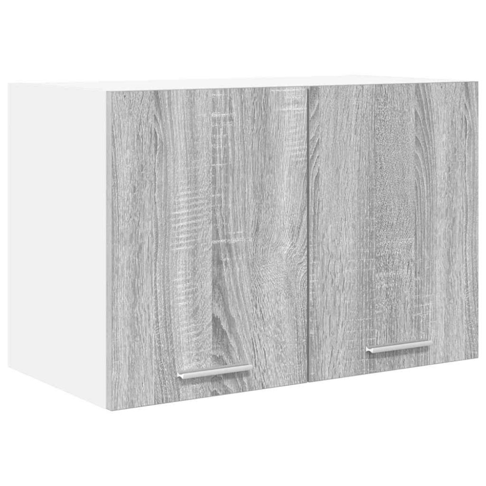 Produktbild för Hängande skåp med dörr 2 pcs Grå Sonoma och vit 60 x 31 x 40 cm