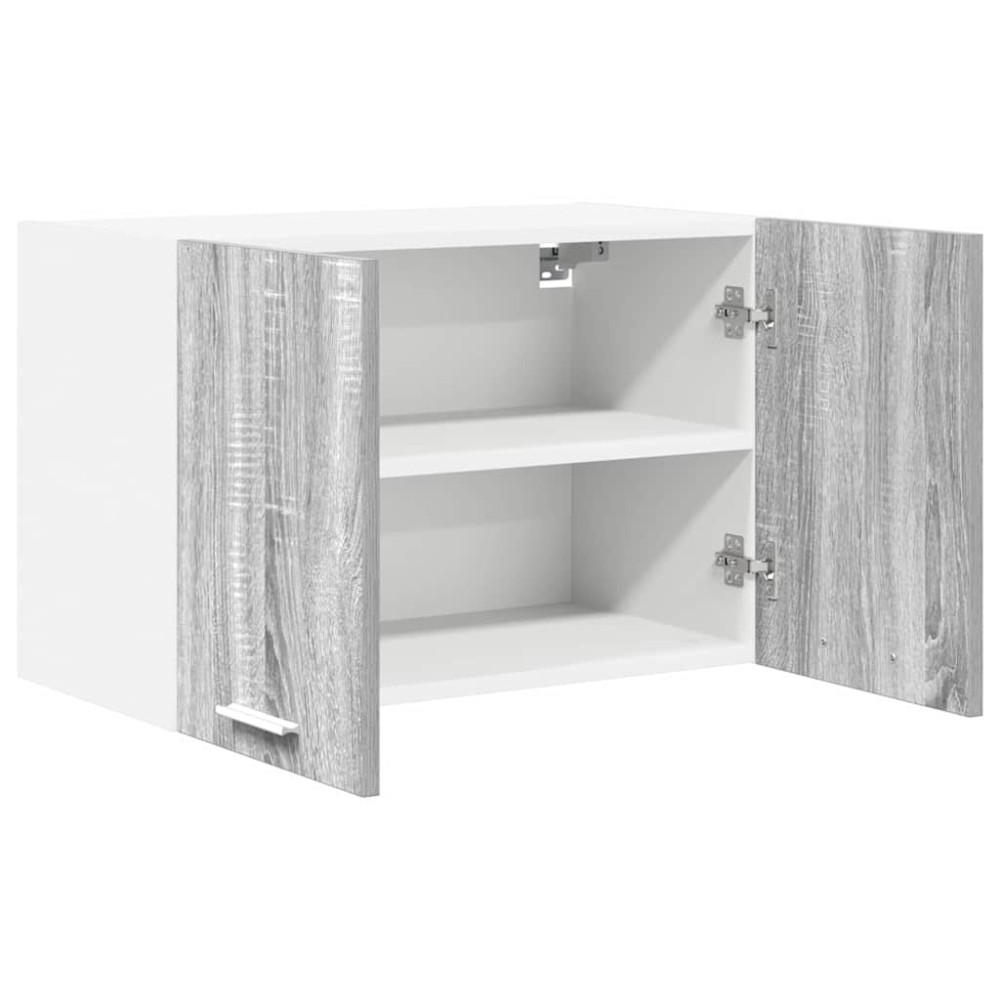 Produktbild för Hängande skåp med dörr 2 pcs Grå Sonoma och vit 60 x 31 x 40 cm