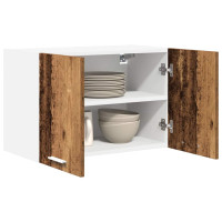 Produktbild för Hängande skåp med dörr 2 pcs Gamla trä och vit 60 x 31 x 40 cm