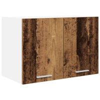 Produktbild för Hängande skåp med dörr 2 pcs Gamla trä och vit 60 x 31 x 40 cm