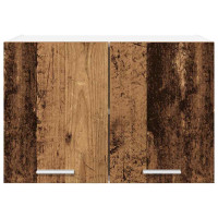Produktbild för Hängande skåp med dörr 2 pcs Gamla trä och vit 60 x 31 x 40 cm
