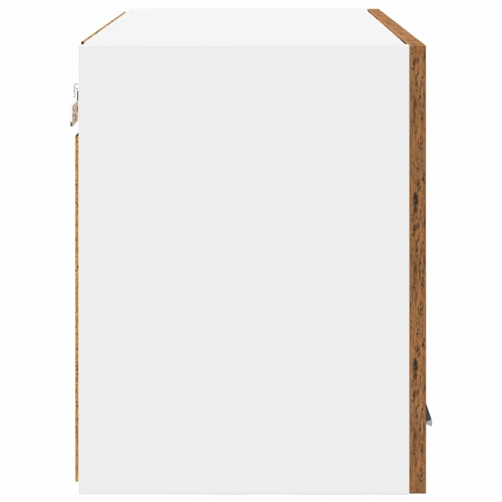 Produktbild för Hängande skåp med dörr 2 pcs Gamla trä och vit 60 x 31 x 40 cm