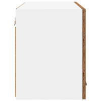 Produktbild för Hängande skåp med dörr 2 pcs Gamla trä och vit 60 x 31 x 40 cm