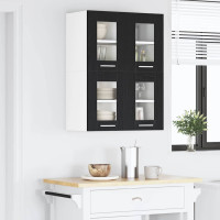 Produktbild för Hängande skåp 2 pcs Svart Ek 60 x 31 x 40 cm Konstruerat trä