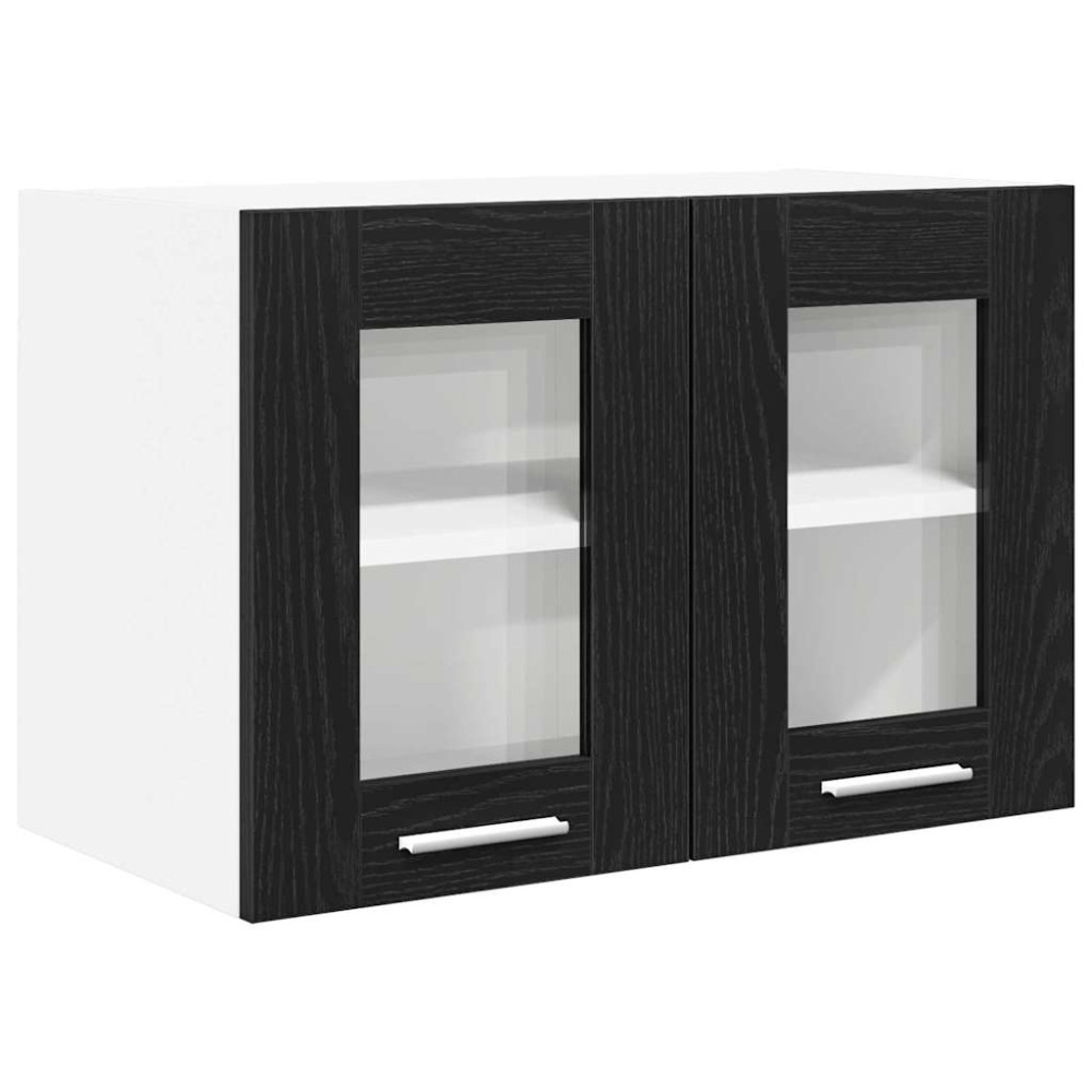Produktbild för Hängande skåp 2 pcs Svart Ek 60 x 31 x 40 cm Konstruerat trä