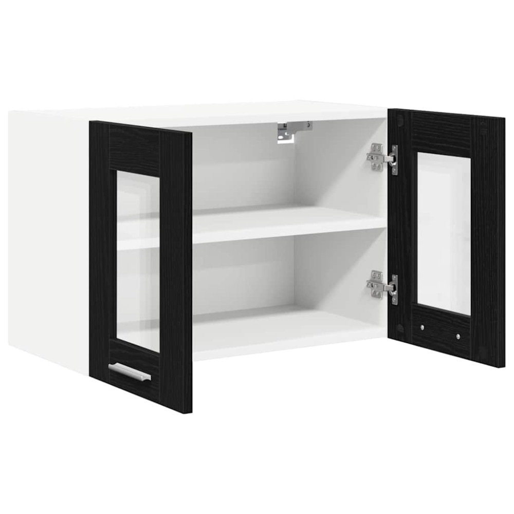 Produktbild för Hängande skåp 2 pcs Svart Ek 60 x 31 x 40 cm Konstruerat trä