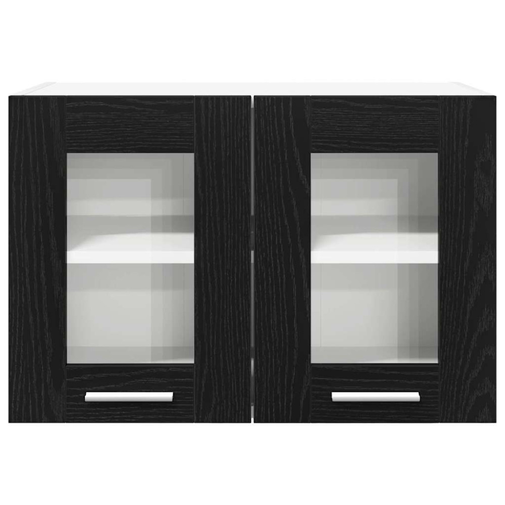 Produktbild för Hängande skåp 2 pcs Svart Ek 60 x 31 x 40 cm Konstruerat trä