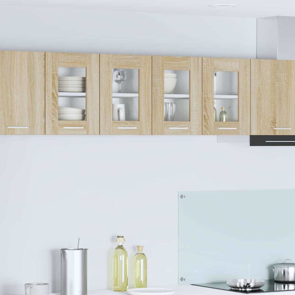 Produktbild för Hängande skåp 2 pcs Sonoma-ek 60 x 31 x 40 cm Konstruerat trä