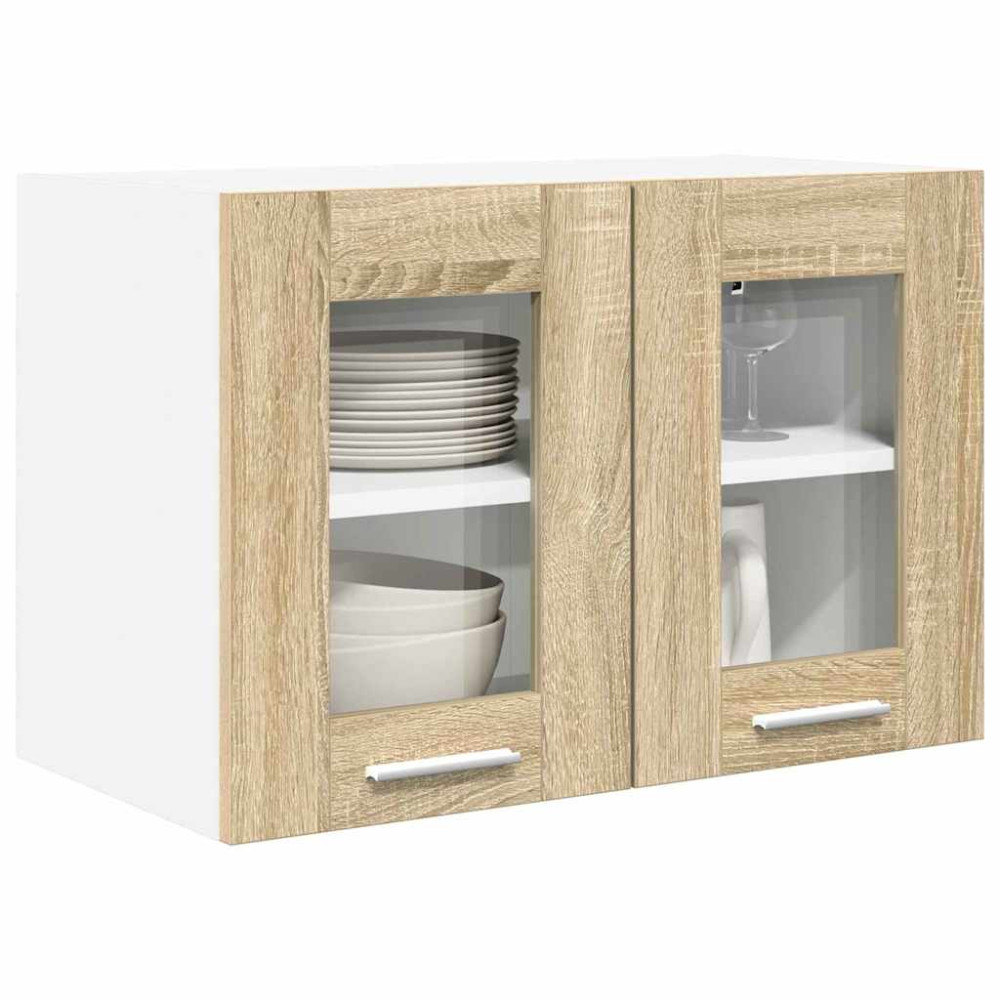 Produktbild för Hängande skåp 2 pcs Sonoma-ek 60 x 31 x 40 cm Konstruerat trä