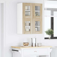 Produktbild för Hängande skåp 2 pcs Sonoma-ek 60 x 31 x 40 cm Konstruerat trä