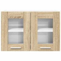 Produktbild för Hängande skåp 2 pcs Sonoma-ek 60 x 31 x 40 cm Konstruerat trä