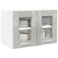 Produktbild för Hängande skåp 2 pcs Betonggrå 60 x 31 x 40 cm Konstruerat trä