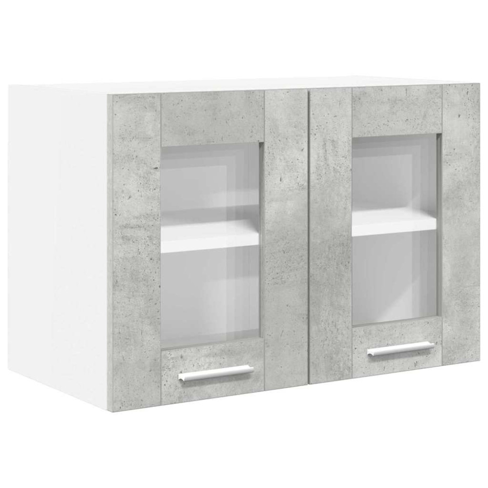 Produktbild för Hängande skåp 2 pcs Betonggrå 60 x 31 x 40 cm Konstruerat trä