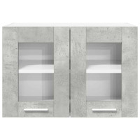 Produktbild för Hängande skåp 2 pcs Betonggrå 60 x 31 x 40 cm Konstruerat trä