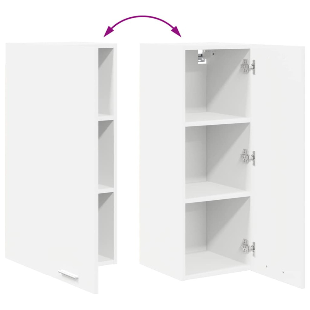 Produktbild för Hängande skåp 2 pcs Vit 30 x 31 x 80 cm Konstruerat trä