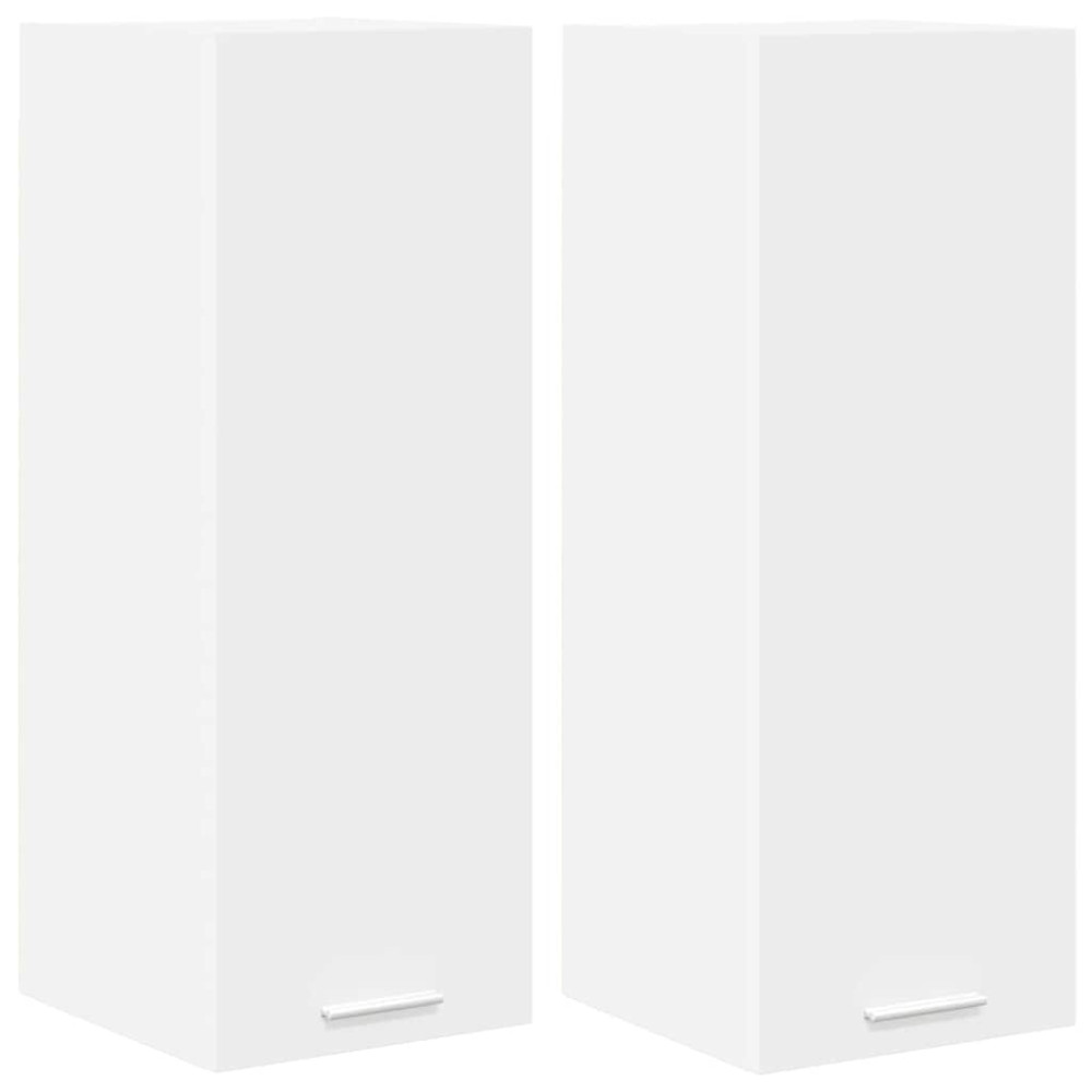 Produktbild för Hängande skåp 2 pcs Vit 30 x 31 x 80 cm Konstruerat trä