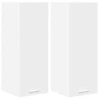 Produktbild för Hängande skåp 2 pcs Vit 30 x 31 x 80 cm Konstruerat trä