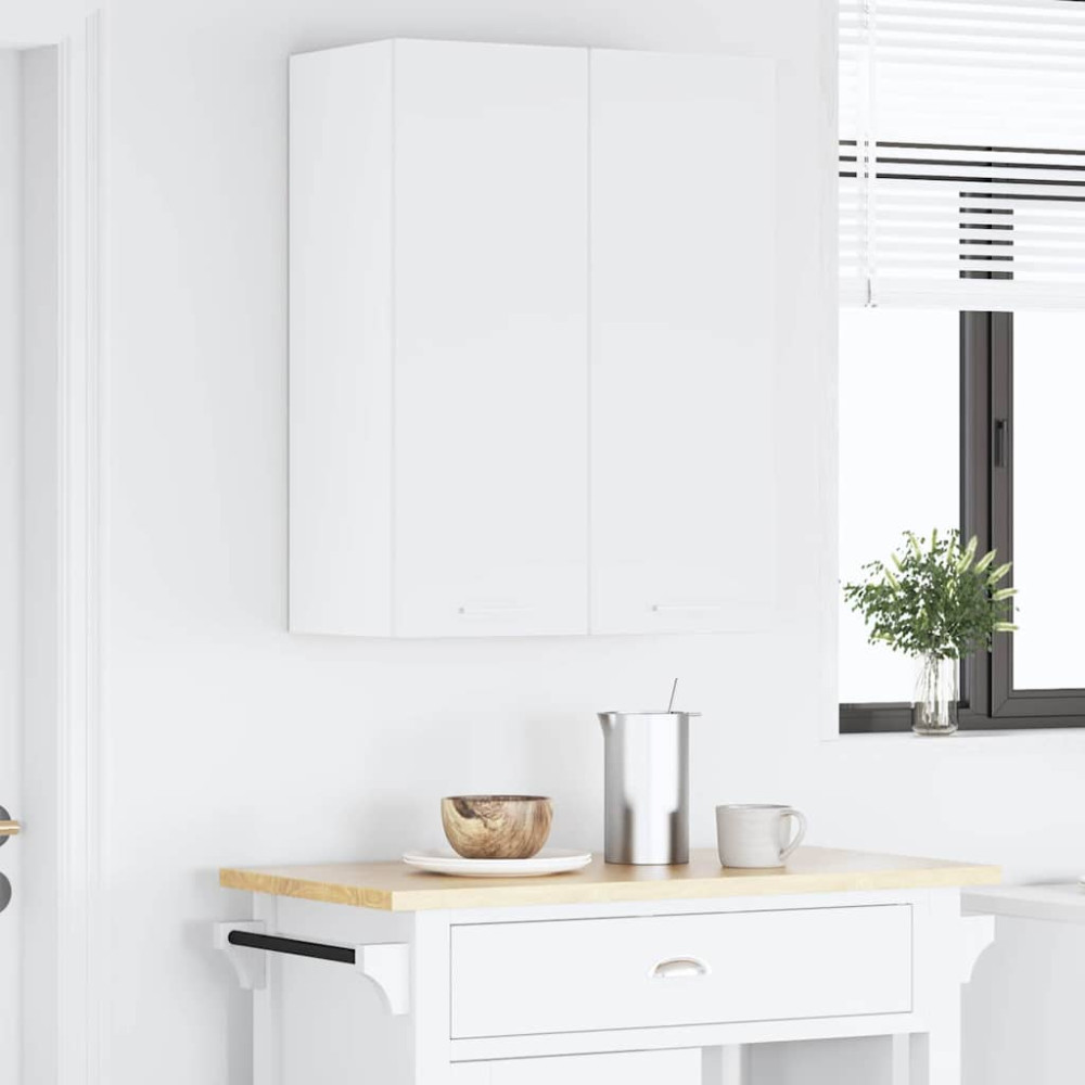 Produktbild för Hängande skåp 2 pcs Vit 30 x 31 x 80 cm Konstruerat trä