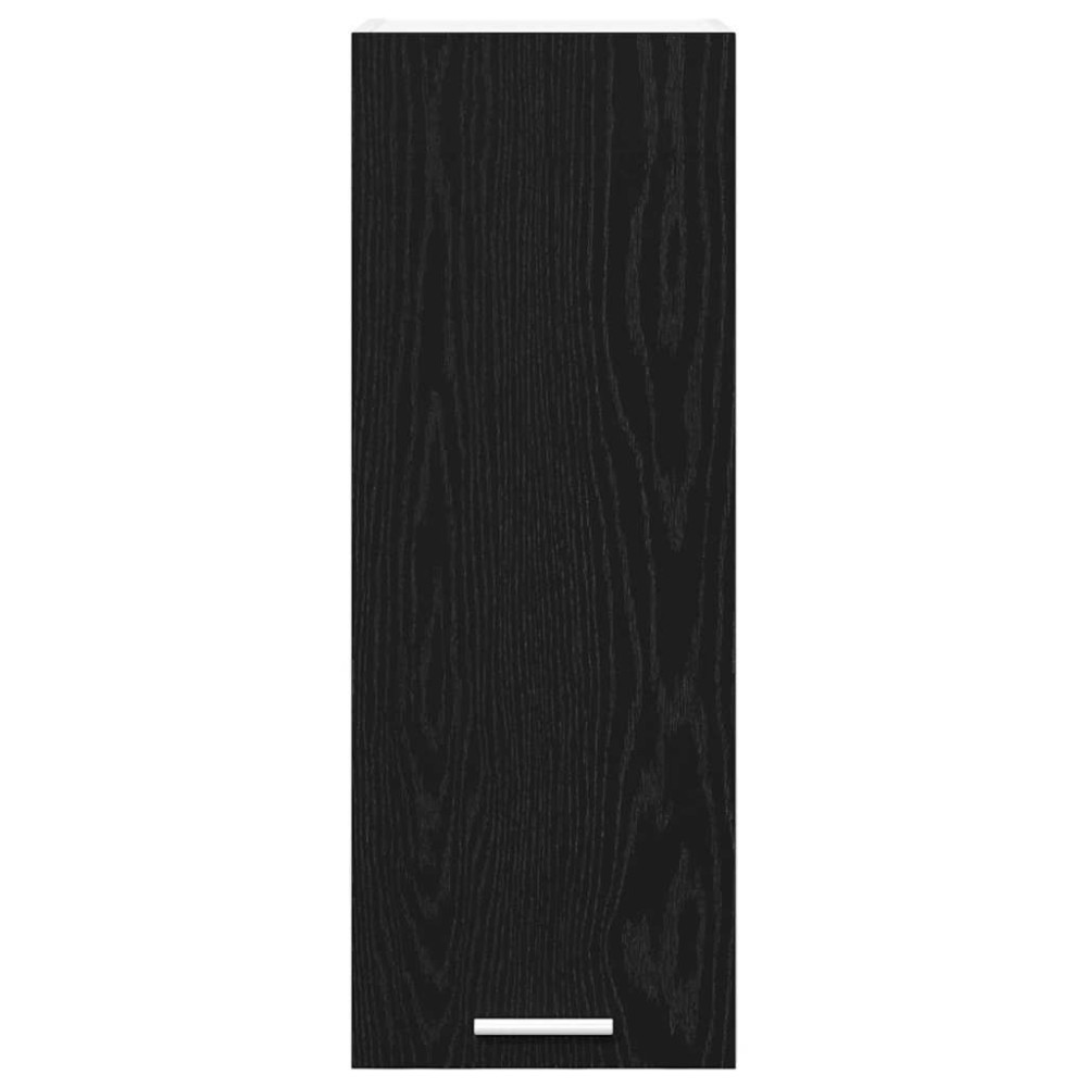 Produktbild för Hängande skåp med dörr 2 pcs Svart ek och vit 30 x 31 x 80 cm