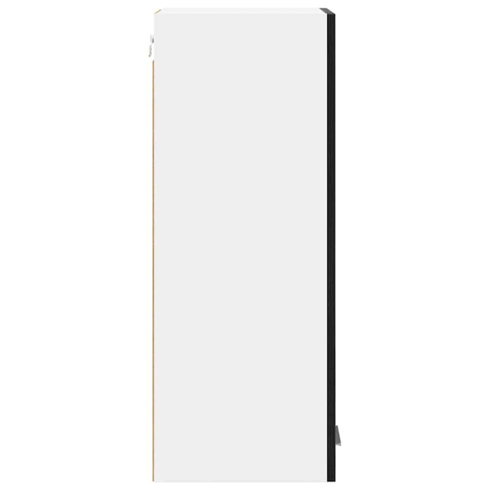 Produktbild för Hängande skåp med dörr 2 pcs Svart ek och vit 30 x 31 x 80 cm