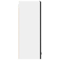 Produktbild för Hängande skåp med dörr 2 pcs Svart ek och vit 30 x 31 x 80 cm