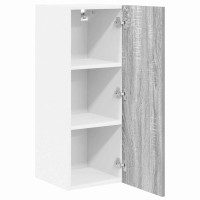 Produktbild för Hängande skåp med dörr 2 pcs Grå Sonoma och vit 30 x 31 x 80 cm