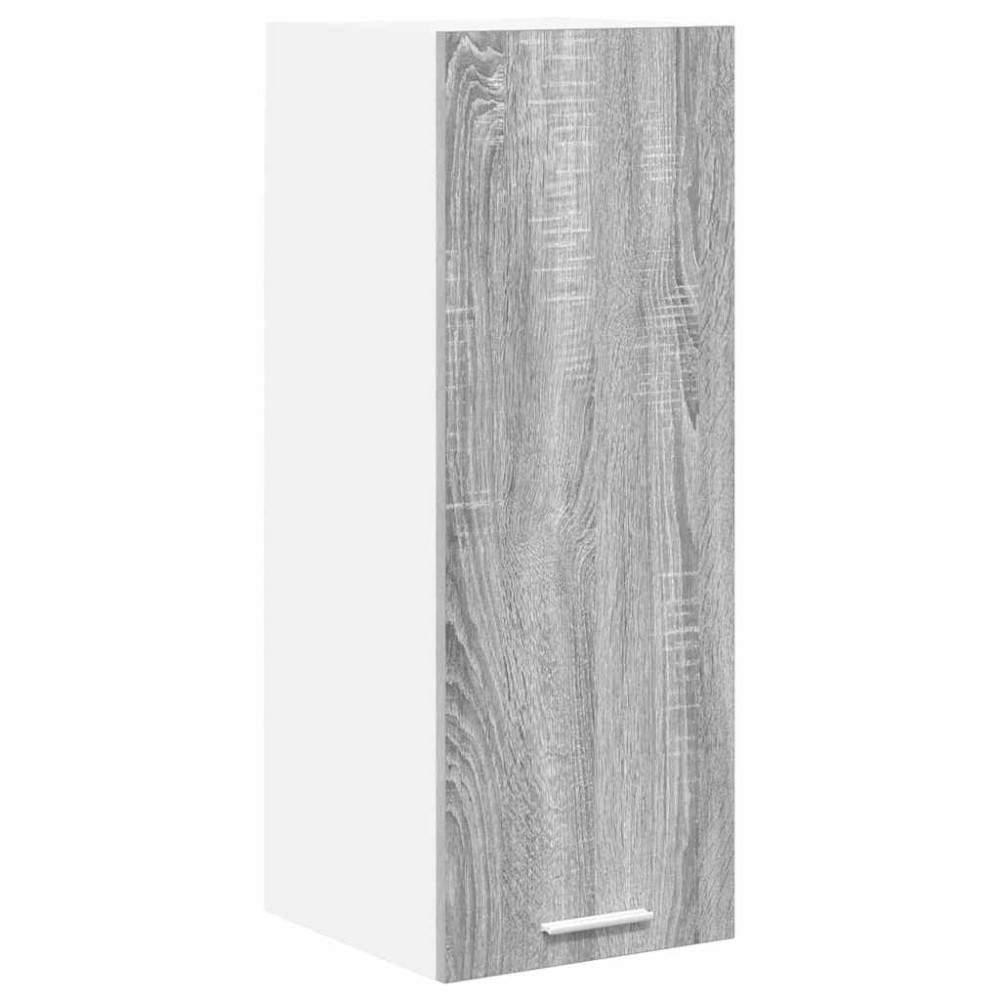 Produktbild för Hängande skåp med dörr 2 pcs Grå Sonoma och vit 30 x 31 x 80 cm