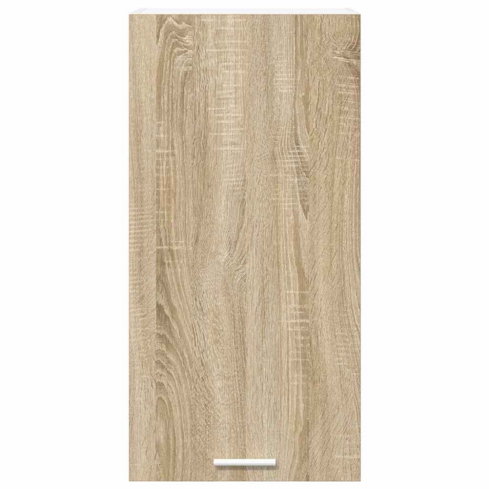 Produktbild för Hängande skåp Sonoma ek och vit 40 x 31 x 80 cm Konstruerat trä